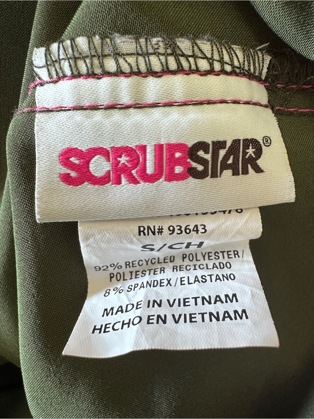 Scrub Star Olive Green Scrub Set Size M/S Stretch Zip Pocket Uniform EUC - Picture 4 of 7